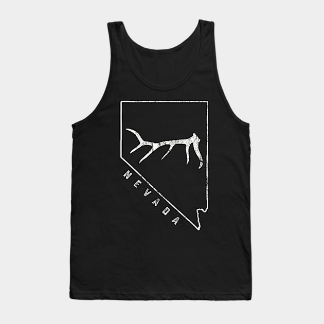 elk or deer shed- Nevada drawing map antler hunter T-shirt Tank Top by tmuzaa